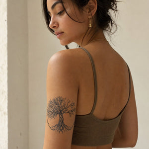 Ornamental tree with roots temporary tattoo - 1 | Temporalis