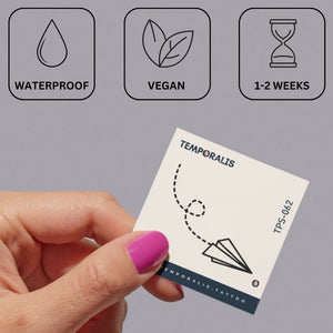 Paper plane temporary tattoo with flight path - 3 | Temporalis