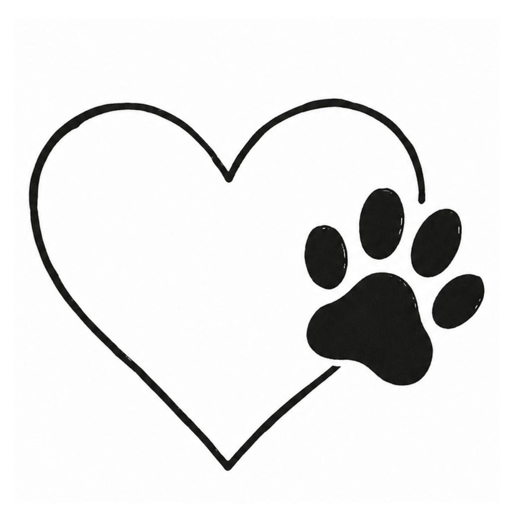 Paw print in a heart - temporary tattoo - 2 | Temporalis