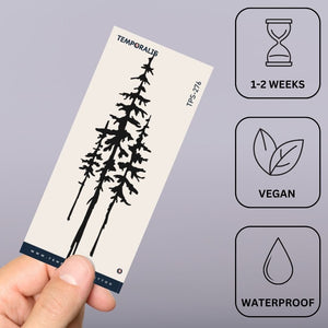 Pine Trees Silhouette Temporary Tattoo - 3 | Temporalis
