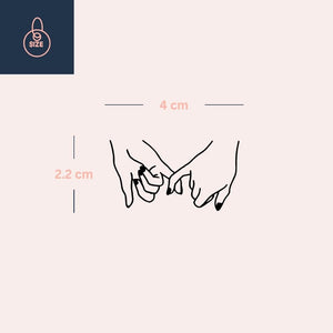 Pinky Promise fine - line temporary tattoo with black nails - 4 | Temporalis