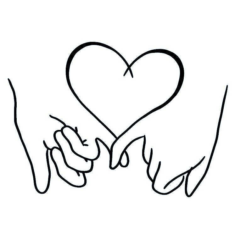 Pinky Promise Heart Hands Temporary Tattoo - 2 | Temporalis