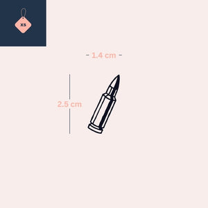Pistol bullet temporary tattoo - 4 | Temporalis