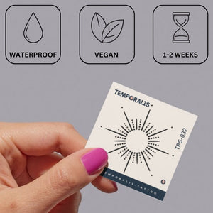 Radiant Star Dotwork Temporary Tattoo - 3 | Temporalis