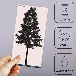 Realistic Tree Silhouette Temporary Tattoo - 3 | Temporalis