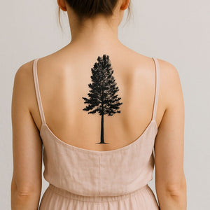 Realistic Tree Silhouette Temporary Tattoo - 1 | Temporalis