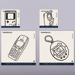 Retro Gaming - Tattoo Kit (4 tattoos) 1 - Temporalis