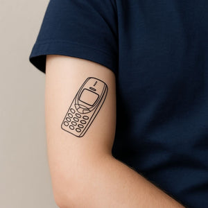 Retro mobile phone temporary tattoo - 1 | Temporalis