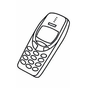 Retro mobile phone temporary tattoo - 2 | Temporalis