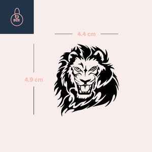 Roaring lion head temporary tattoo 3 - Temporalis
