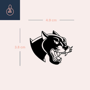 Roaring panther head temporary tattoo - 4 | Temporalis