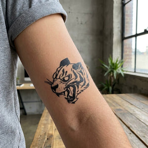 Roaring Tiger Head Tattoo - 1 | Temporalis