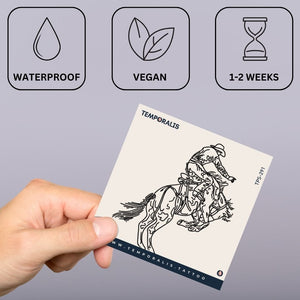 Rodeo cowboy on bucking horse temporary tattoo - 3 | Temporalis