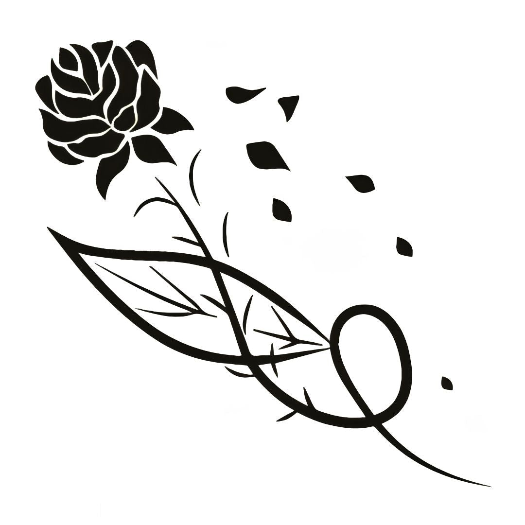 Rose Feather Infinity Tattoo - 2 | Temporalis