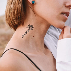 Rose 'friends' script temporary tattoo - 1 | Temporalis