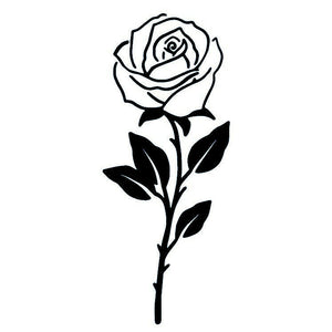 Rose temporary tattoo with stem and leaves - 2 | Temporalis
