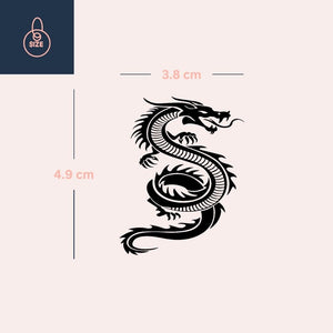 S - shaped tribal dragon temporary tattoo 3 - Temporalis