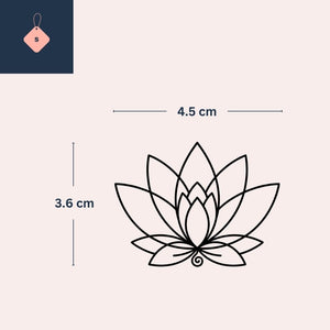 Silueta de loto sagrado 3 - Temporalis® - Tatuaje temporal