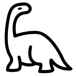 Sauropod dinosaur temporary tattoo in bold outline - 2 | Temporalis