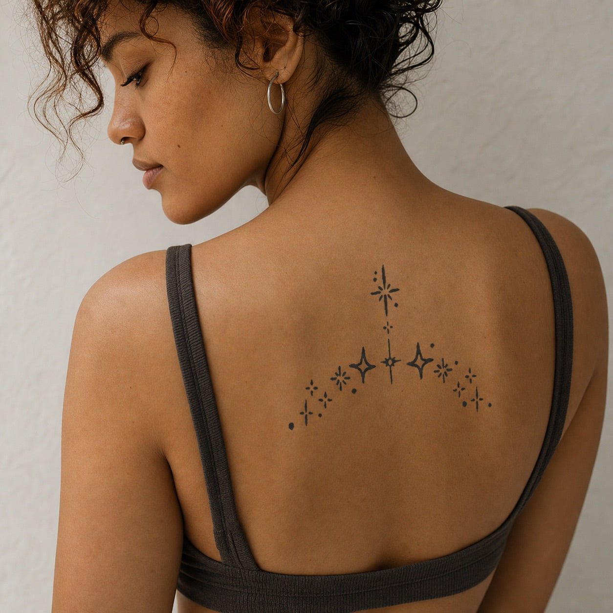Scattered Star Sparkle Tattoo - 1 | Temporalis