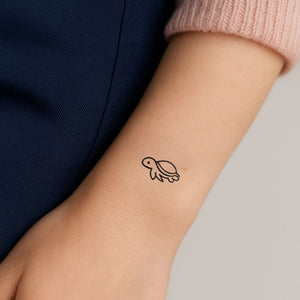 Sea Turtle Outline Temporary Tattoo - 1 | Temporalis