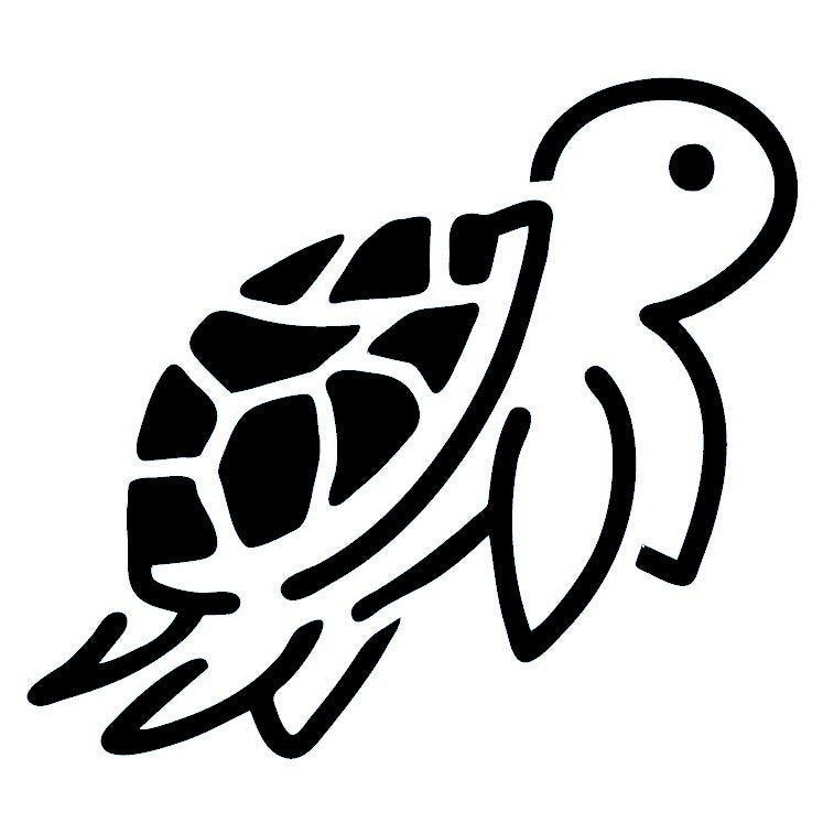 Sea Turtle Temporary Tattoo, Geometric Shell, Fine Line - 2 | Temporalis