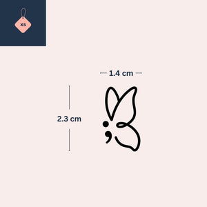 Semicolon butterfly temporary tattoo - 4 | Temporalis