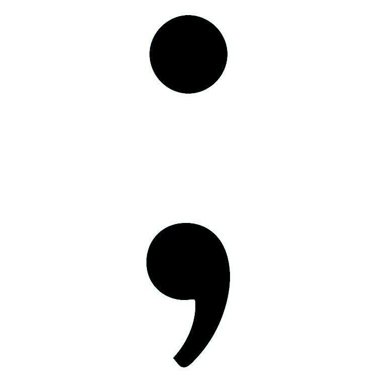 Semicolon temporary tattoo - 2 | Temporalis