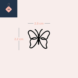 Single - line butterfly temporary tattoo - 4 | Temporalis