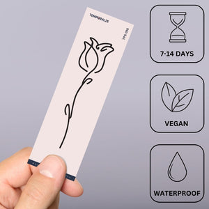 Single - line rose temporary tattoo - 3 | Temporalis