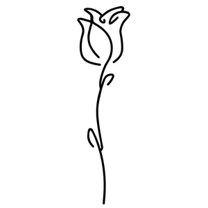 Single - line rose temporary tattoo - 2 | Temporalis