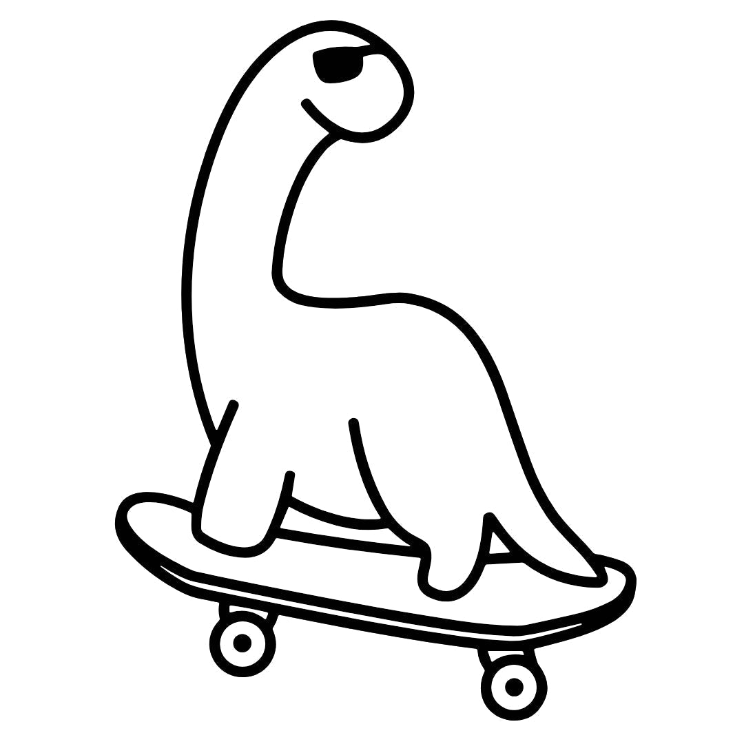 Skateboarding Dinosaur Temporary Tattoo - 2 | Temporalis