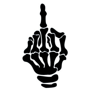 Skeleton hand middle finger temporary tattoo - 2 | Temporalis