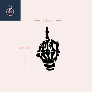 Skeleton hand middle finger temporary tattoo - 4 | Temporalis