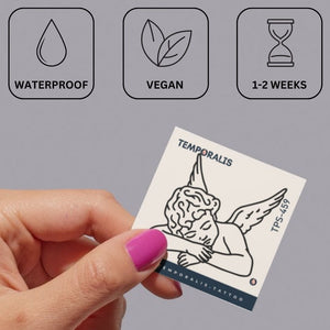 Sleeping angel fine line temporary tattoo - 3 | Temporalis