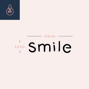 Smile temporary tattoo in rounded sans - serif - 4 | Temporalis