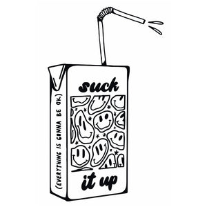 Smiley juice box temporary tattoo – 'suck it up' - 2 | Temporalis