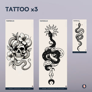 Snake - XL Tattoo Kit (3 tattoos) 1 - Temporalis