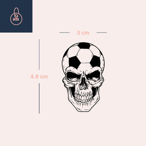 Soccer ball skull temporary tattoo - 4 | Temporalis