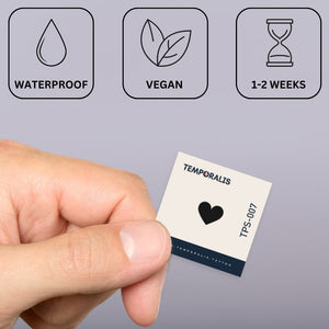 Solid black heart temporary tattoo - 3 | Temporalis