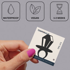 Solitaire Diamond Ring Temporary Tattoo - 3 | Temporalis