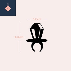 Solitaire Diamond Ring Temporary Tattoo - 4 | Temporalis