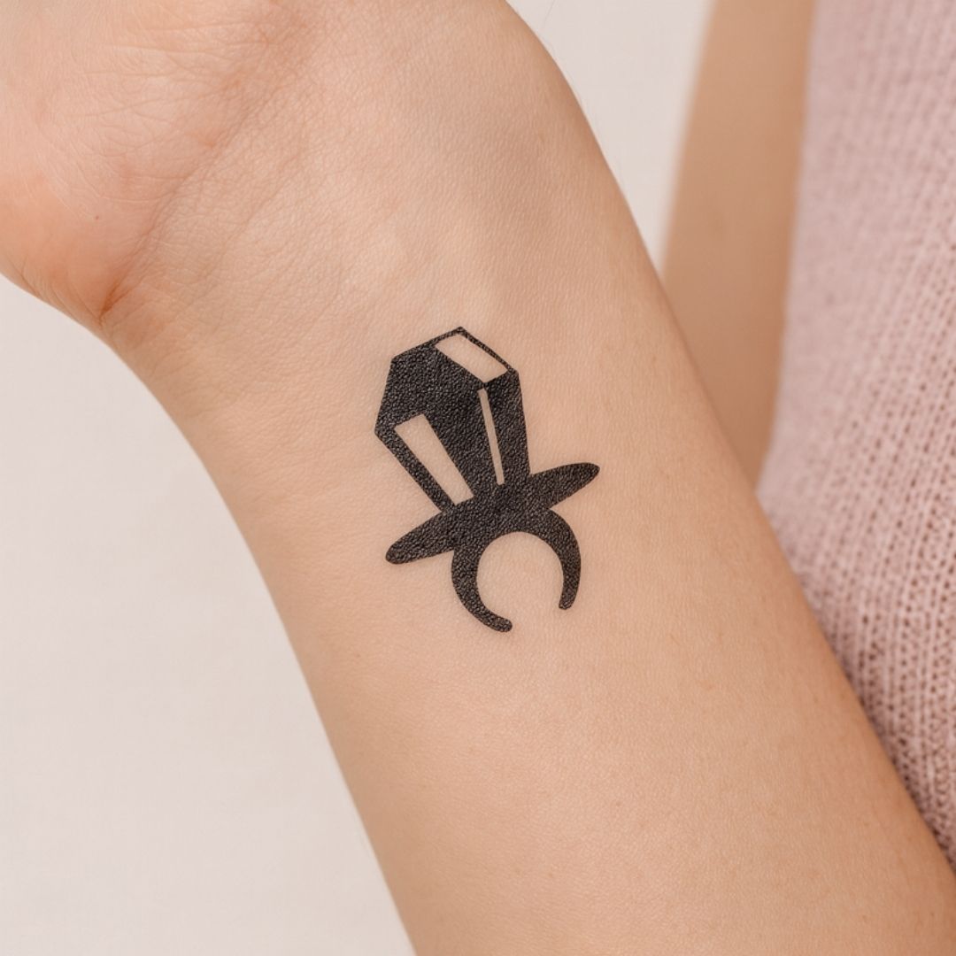 Solitaire Diamond Ring Temporary Tattoo - 1 | Temporalis
