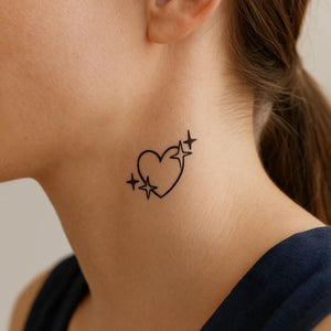 Sparkling Heart Temporary Tattoo - 1 | Temporalis