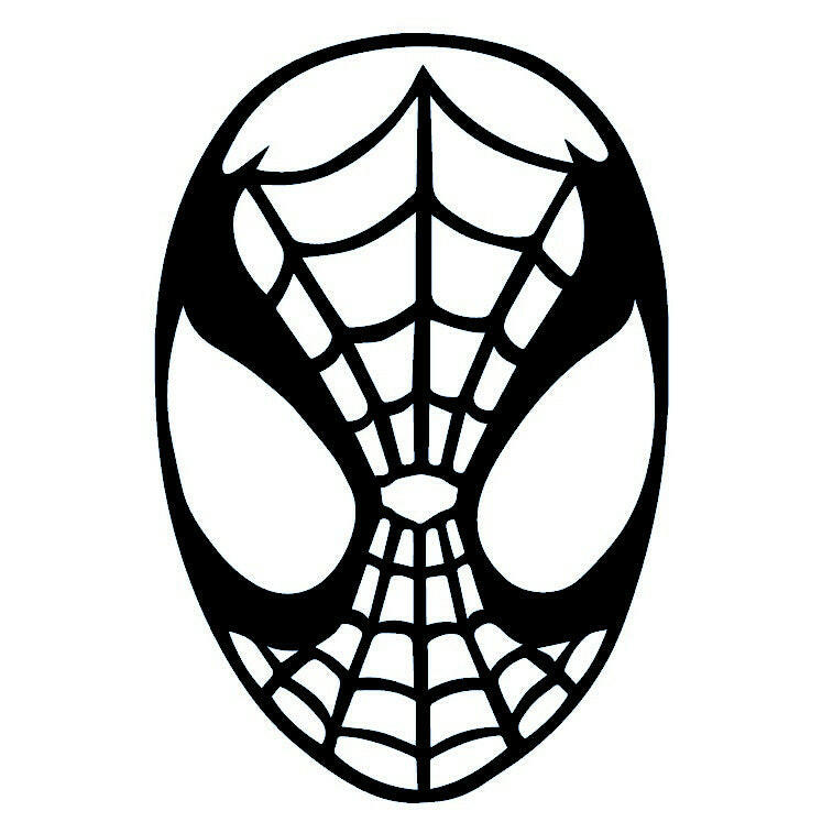 Spider - Man mask line art temporary tattoo - 2 | Temporalis