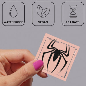Spider silhouette temporary tattoo 4 - Temporalis
