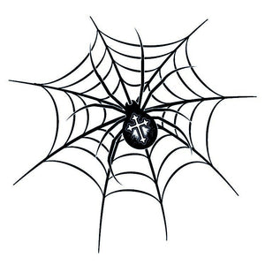 Spider with cross on web temporary tattoo - 2 | Temporalis