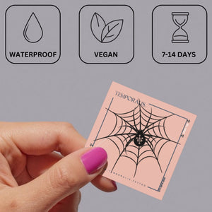 Spider with cross on web temporary tattoo 4 - Temporalis