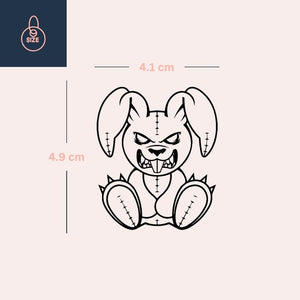 Stitched killer bunny temporary tattoo - 4 | Temporalis