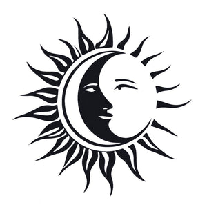 Sun and Moon Face Tattoo - 2 | Temporalis